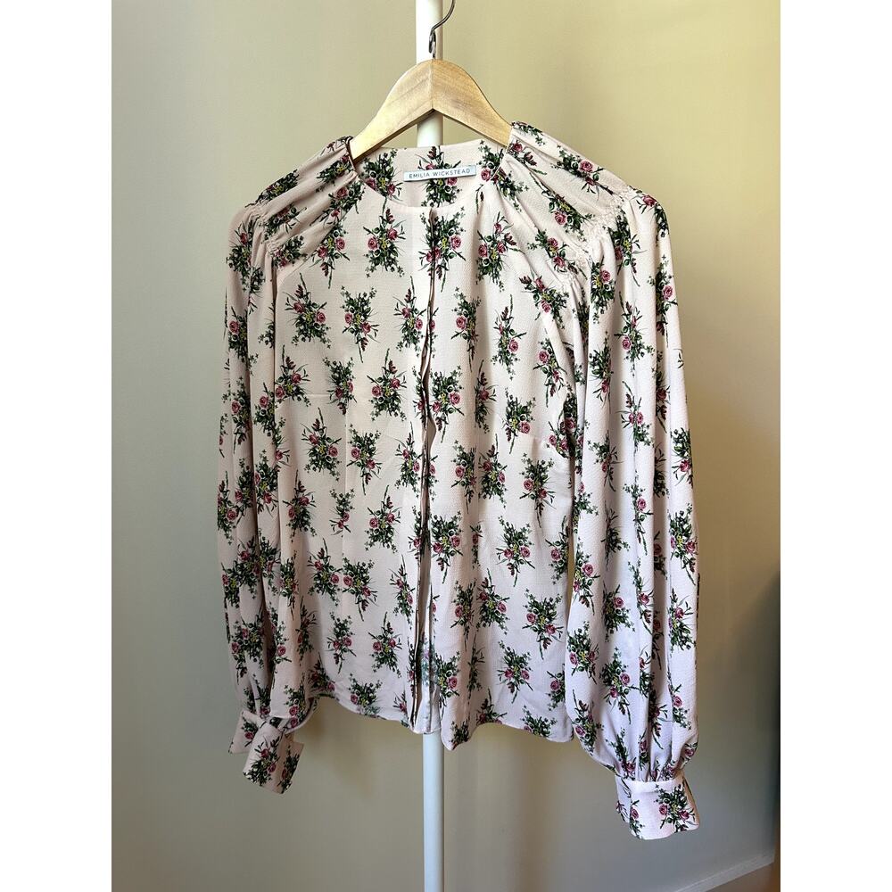 Emilia Wickstead Floral Silk Blouse, Size UK 8 / US 4
